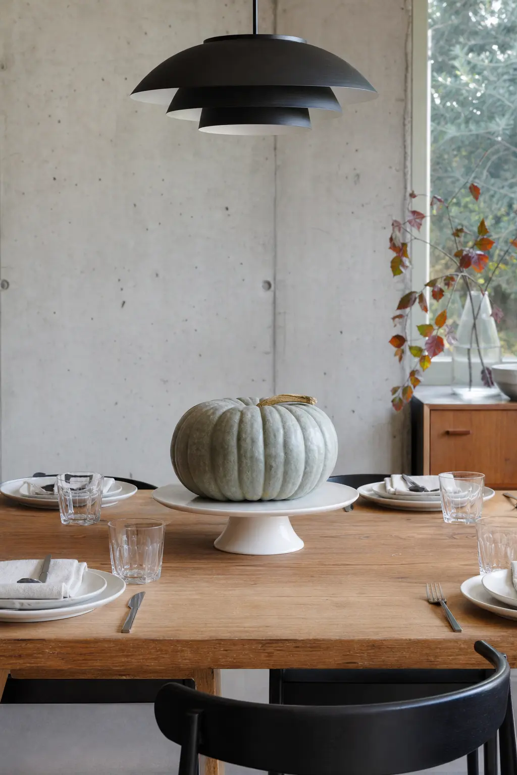 One Large Squash on a Cake Stand