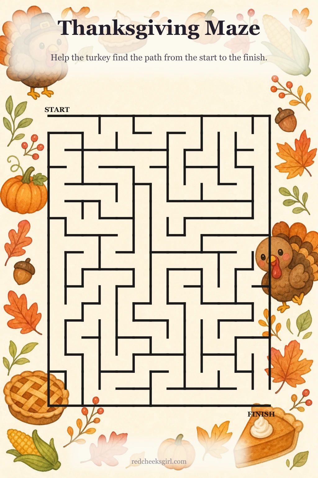 Thanksgiving Maze printable