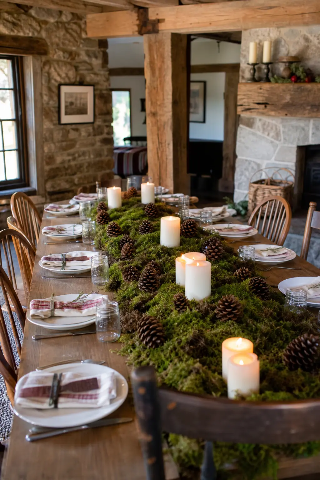 Woodland with Moss and Pinecones