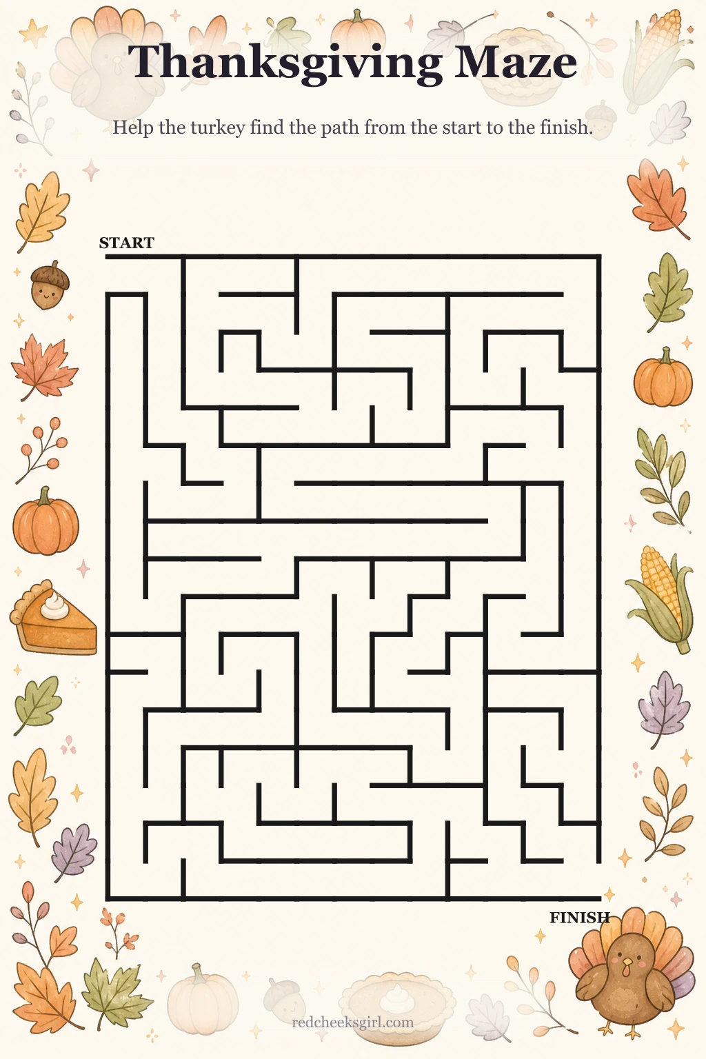 Thanksgiving Maze printable