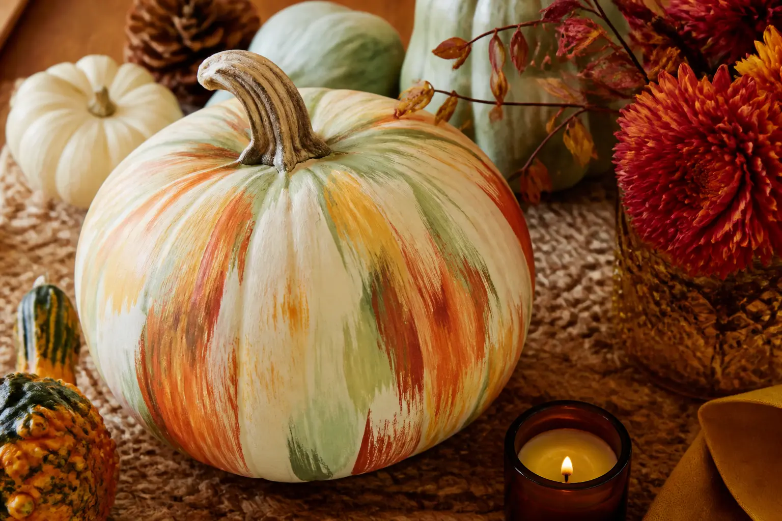 30 Thanksgiving Painted Pumpkin Ideas That Carry Past Halloween
