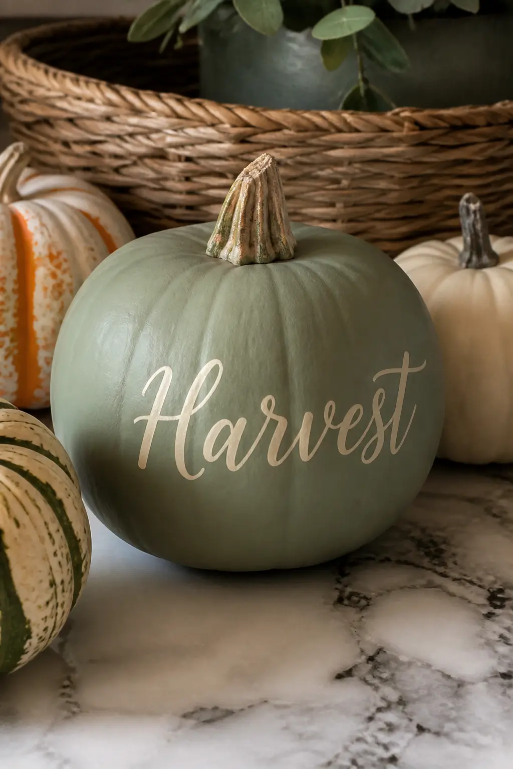 Sage with Cream Lettering — Sage is the outlier in the harvest palette and exactly why it works: it reads fresh and considered next to all that rust and