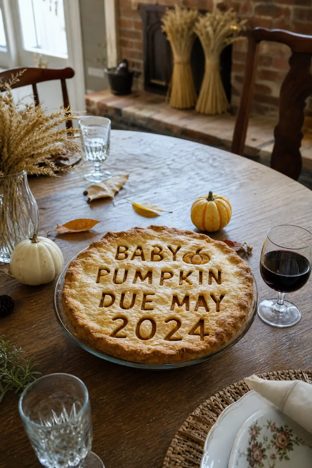The Pie With Words Cut Into the Crust