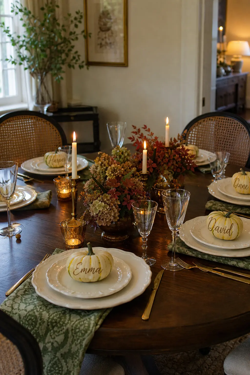 Small Squashes in Place of Name Cards