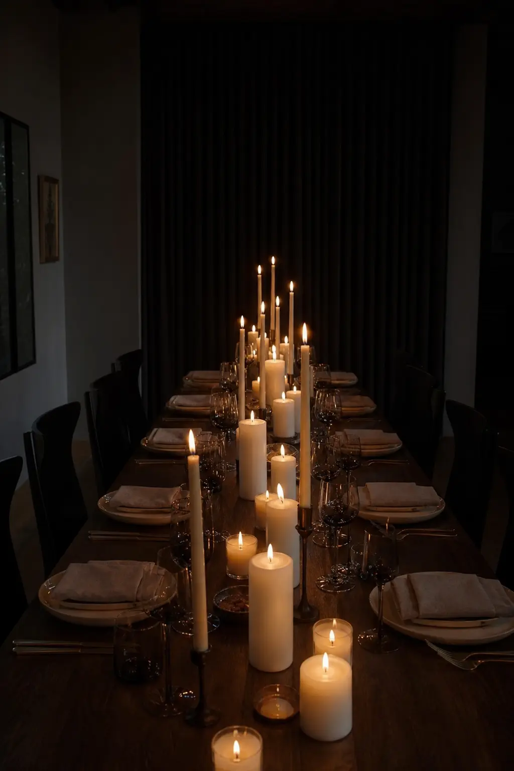 Candlelight Only, No Flowers, Stripped Back