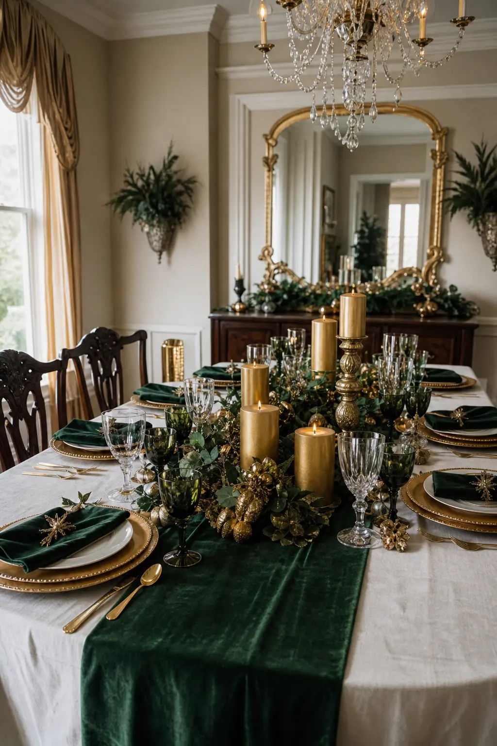 Green Velvet and Gold