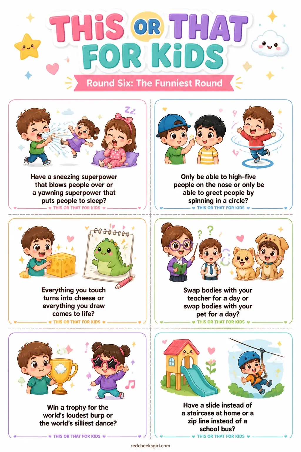 Round Six: The Funniest Round Cards printable