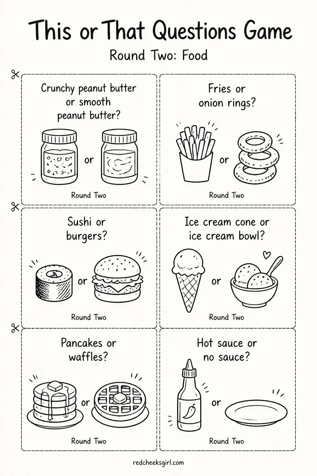 Round Two: Food Cards B printable