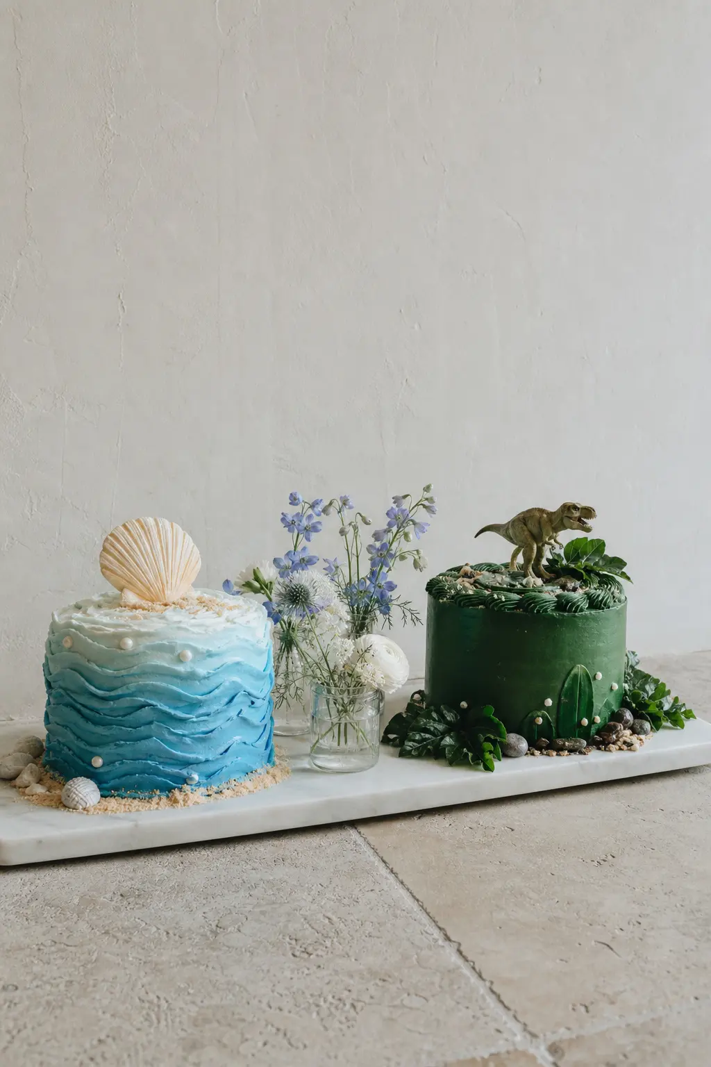 Two Cakes in Two Styles