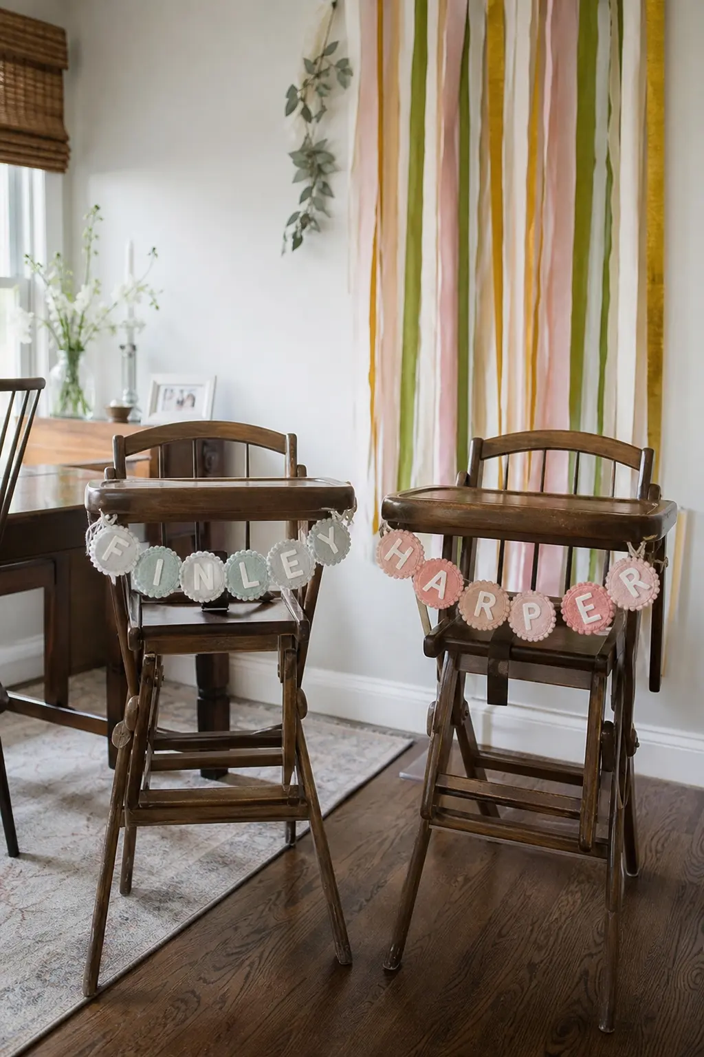 Individual Highchair Banners with Each Child's Name