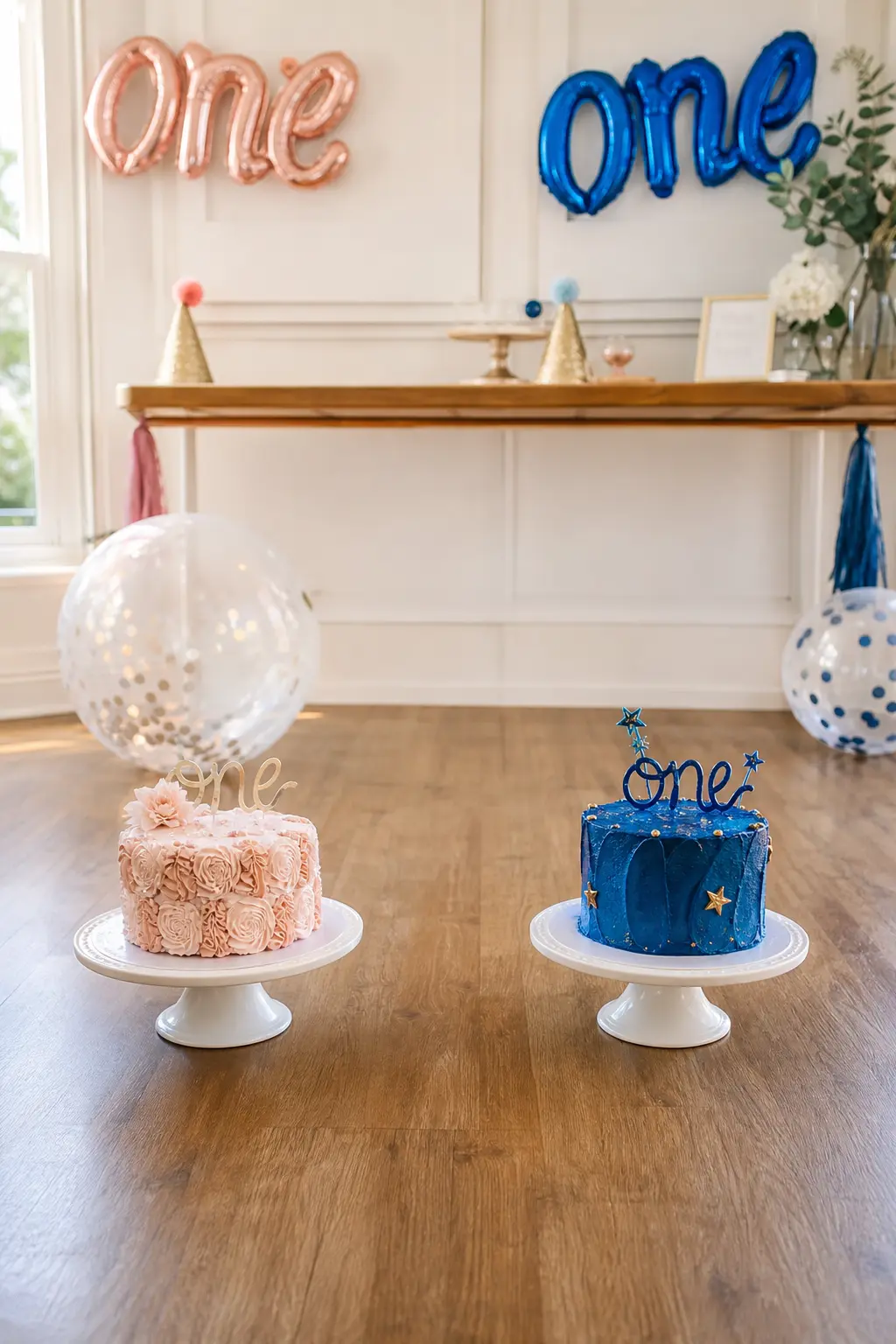 Two Smash Cakes Styled to Each Personality
