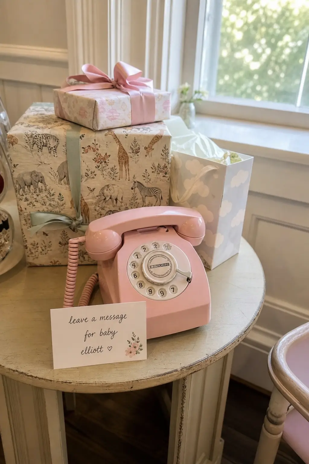 Rotary Phone Prop at the Gift Table