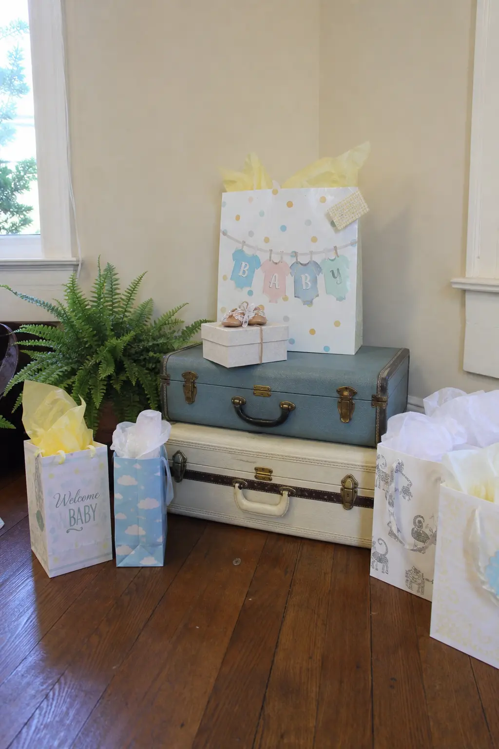 Vintage Suitcase as Gift Table Base
