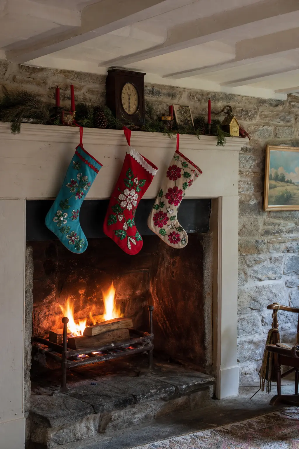 Felt Stockings with Sequins