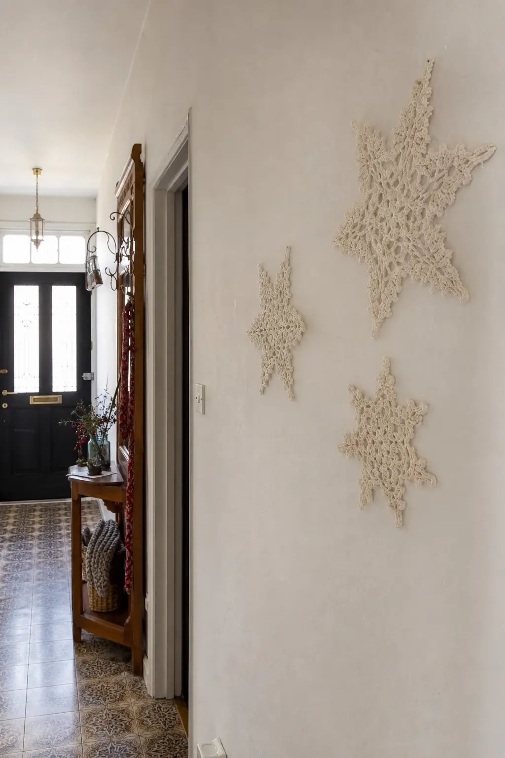 Hand Crocheted Snowflakes Stiffened with Starch