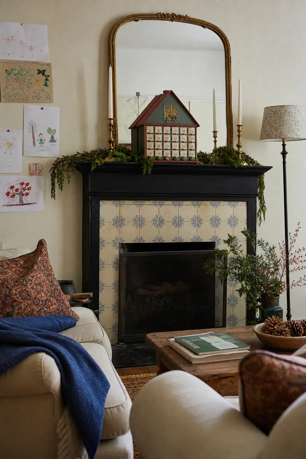 Painted Advent House as a Centrepiece