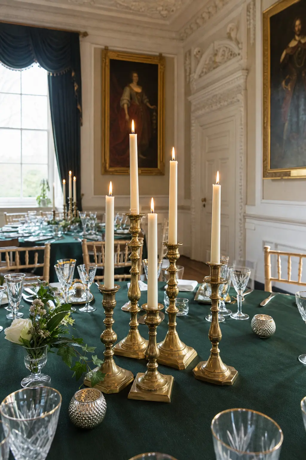 A Cluster of Brass Candlesticks