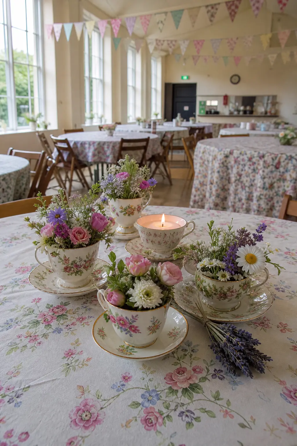 A Cluster of Mismatched Teacups Each