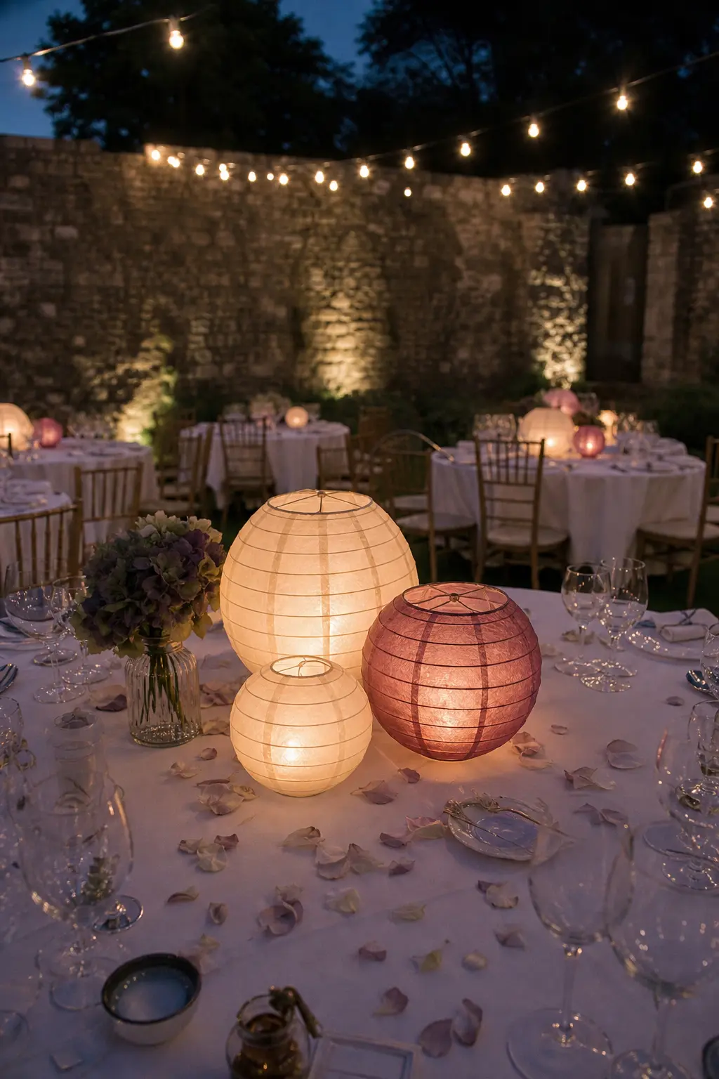 A Paper Lantern Cluster Lit From