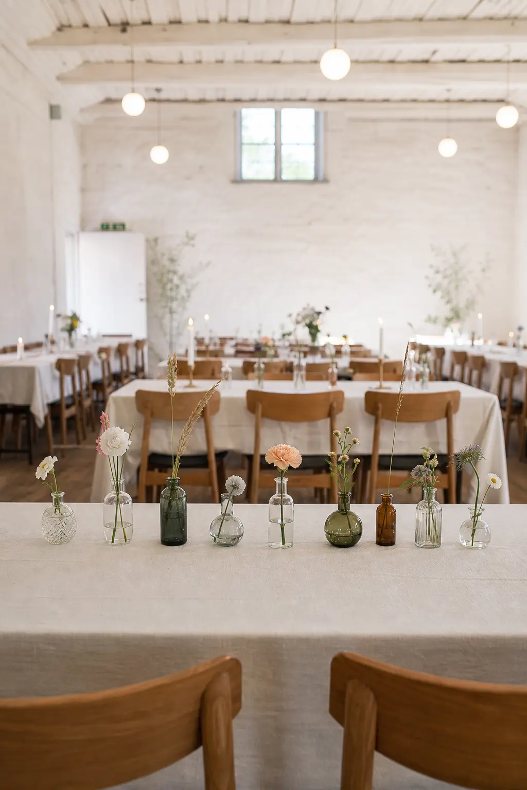 A Row of Bud Vases Threaded
