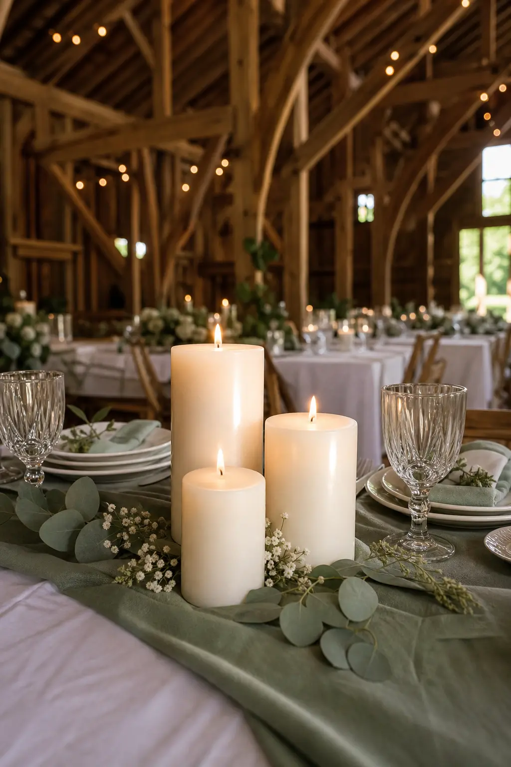 Candle Pillars Grouped at Uneven Heights