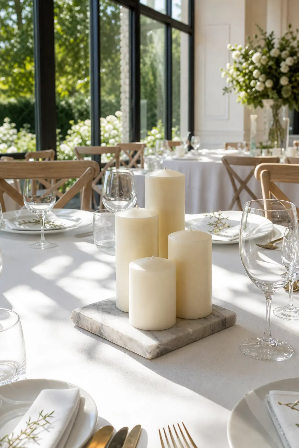 Cluster of Unlit Candles for Daytime Receptions