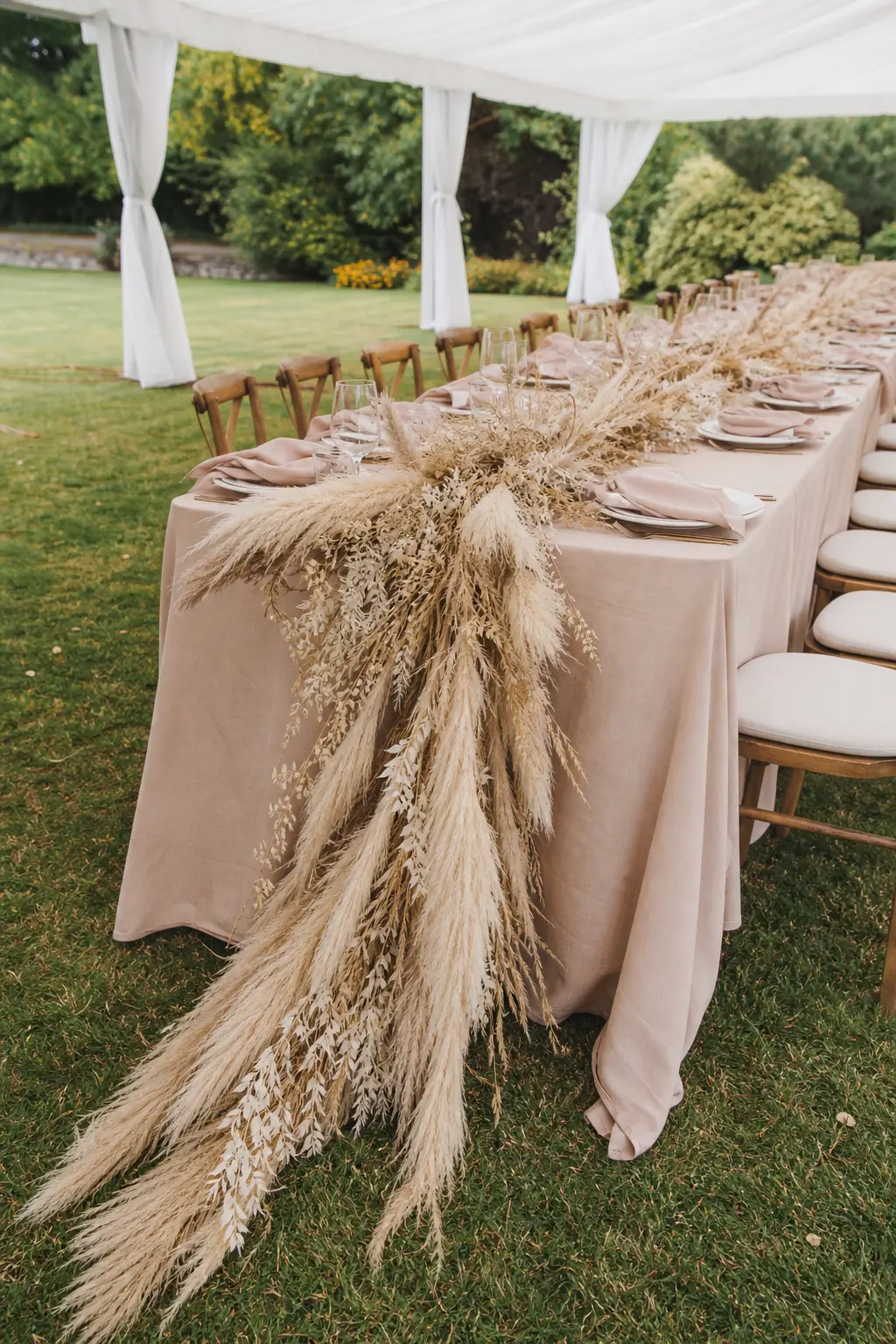 Dried Grasses Left Long Past the Table Edge