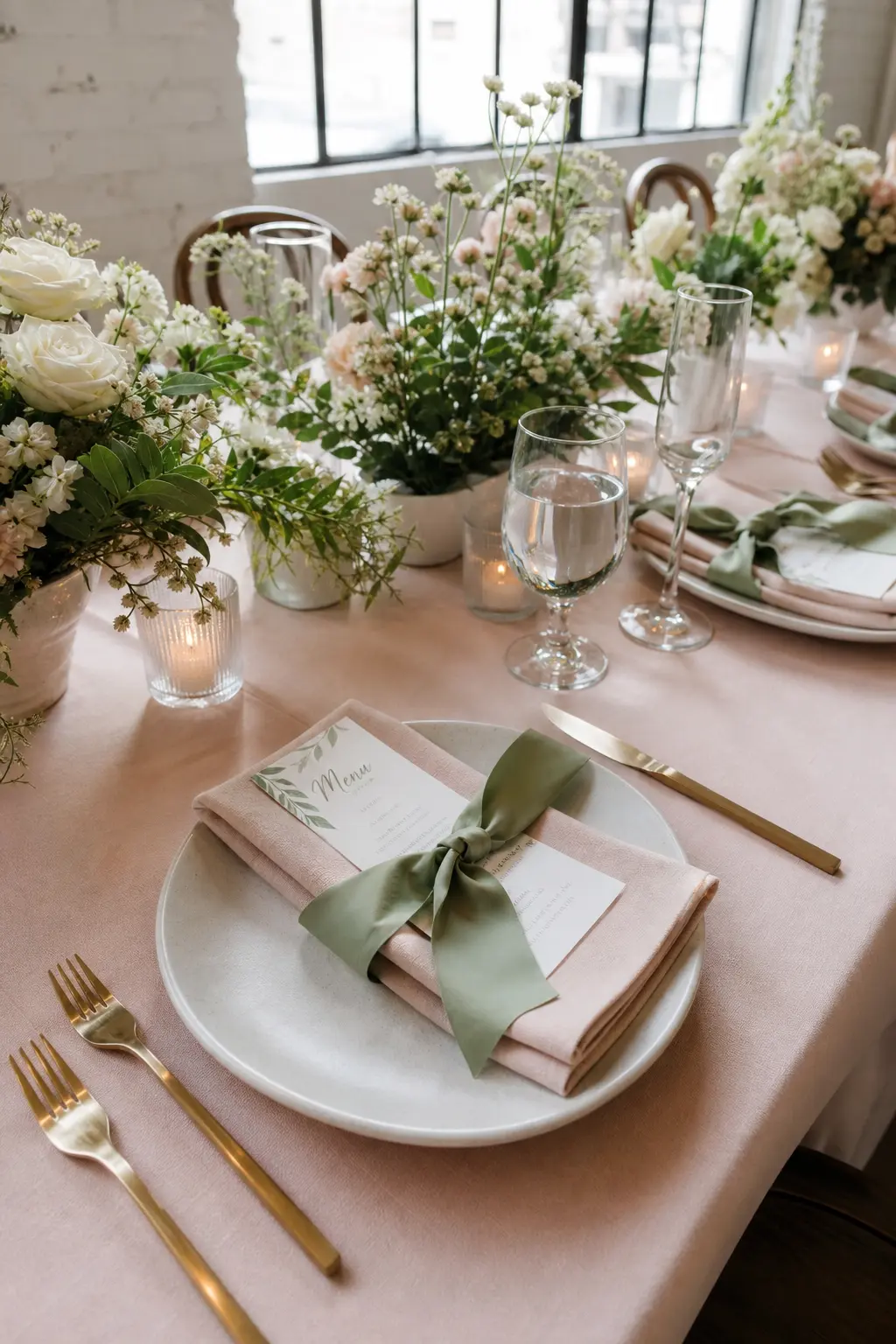 Menu and Napkin Under the Same Ribbon