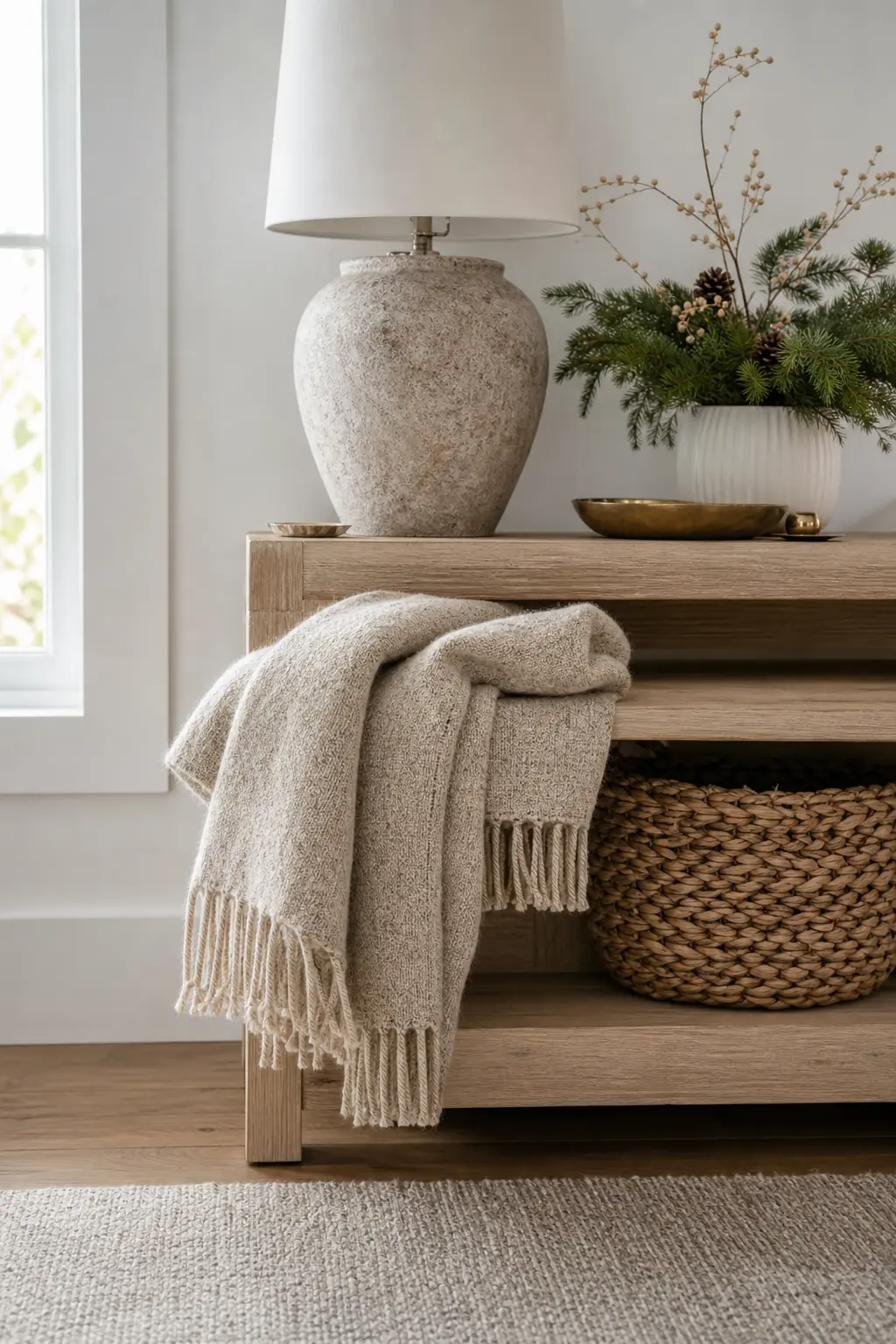 Oatmeal Wool with Pale Oak