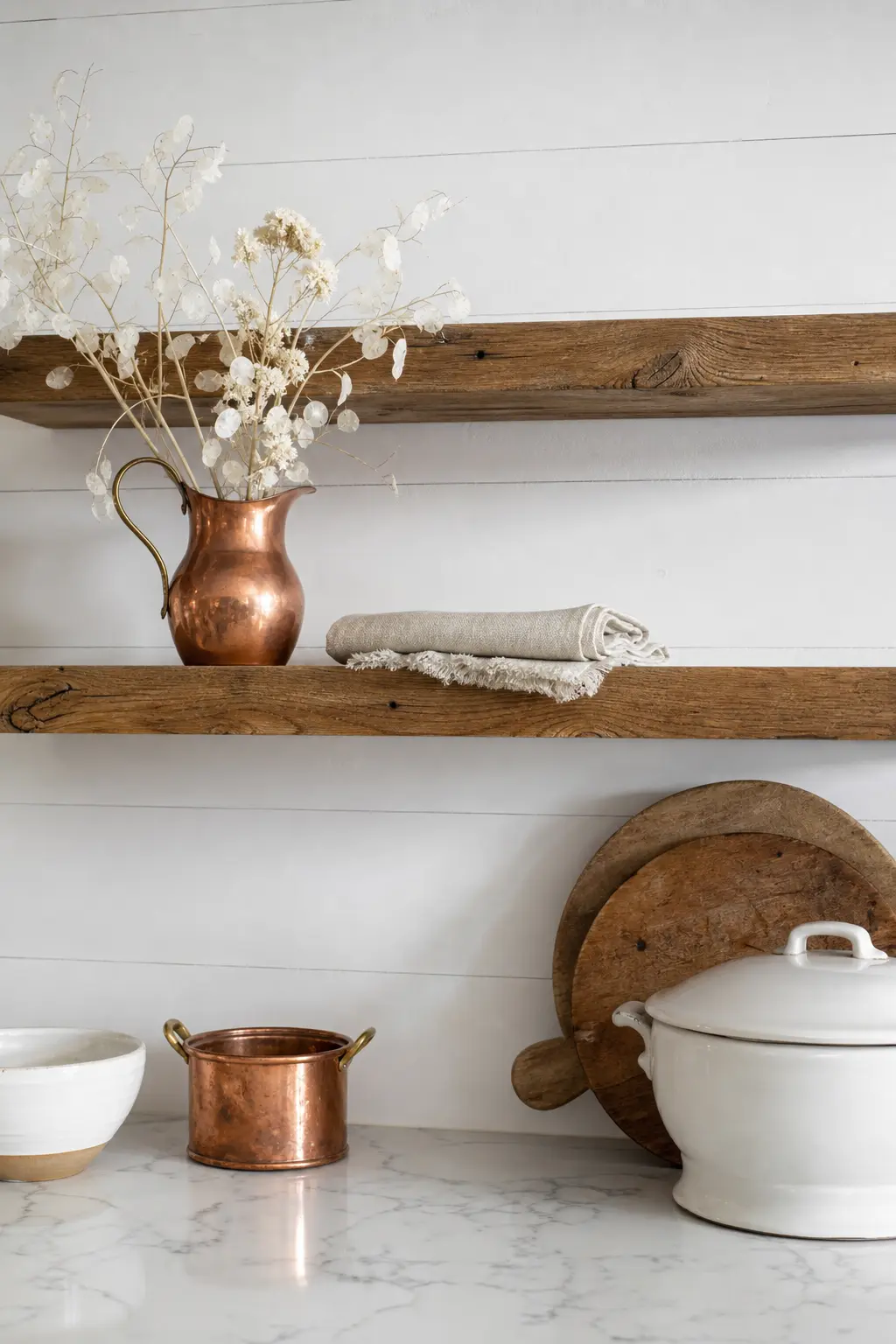 White with Copper