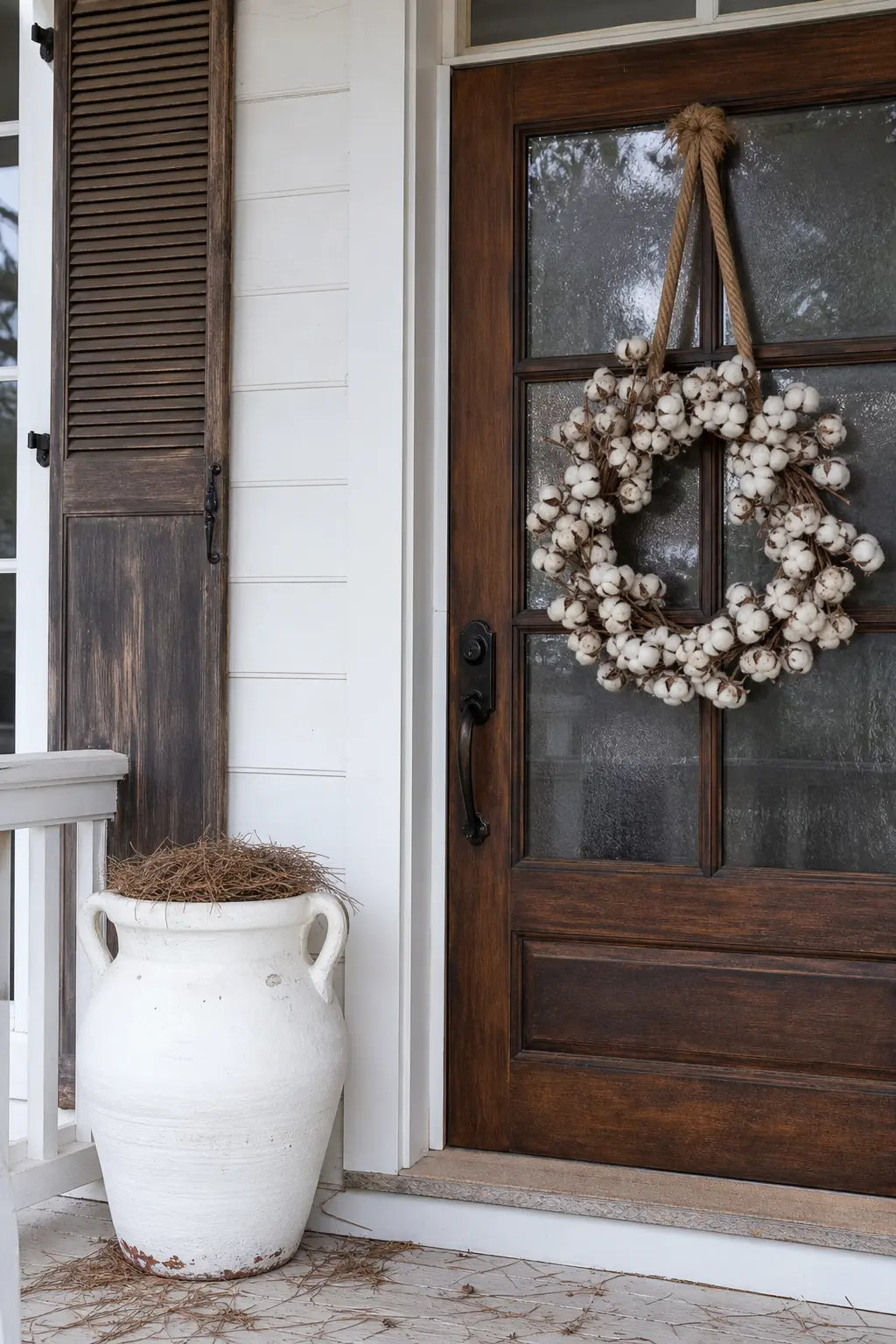 White with Jute Rope