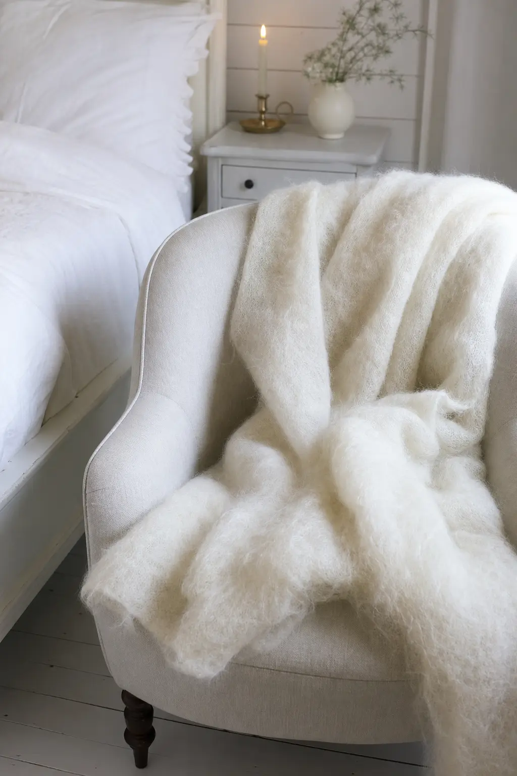 White with Mohair