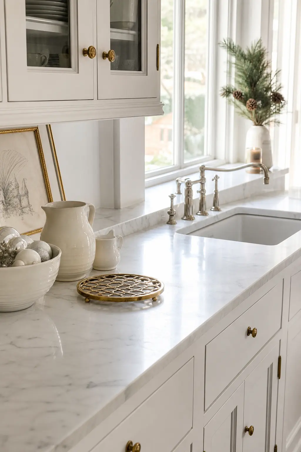 White with Pale Marble