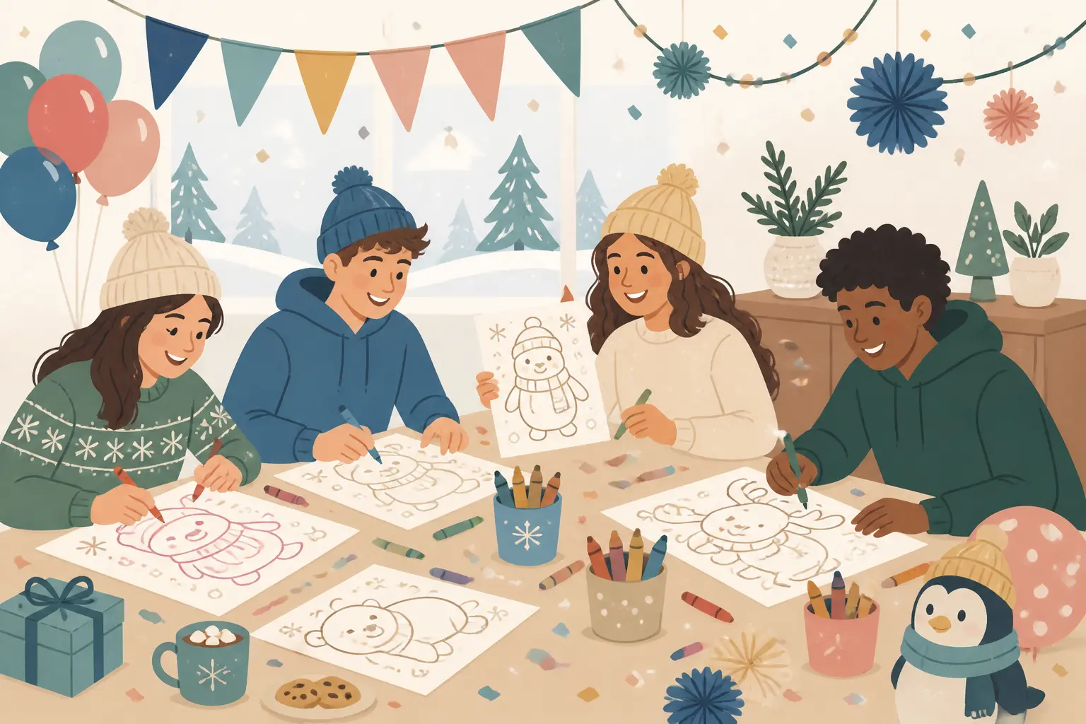 Winter Alphabet Coloring Pages That Still Work in January