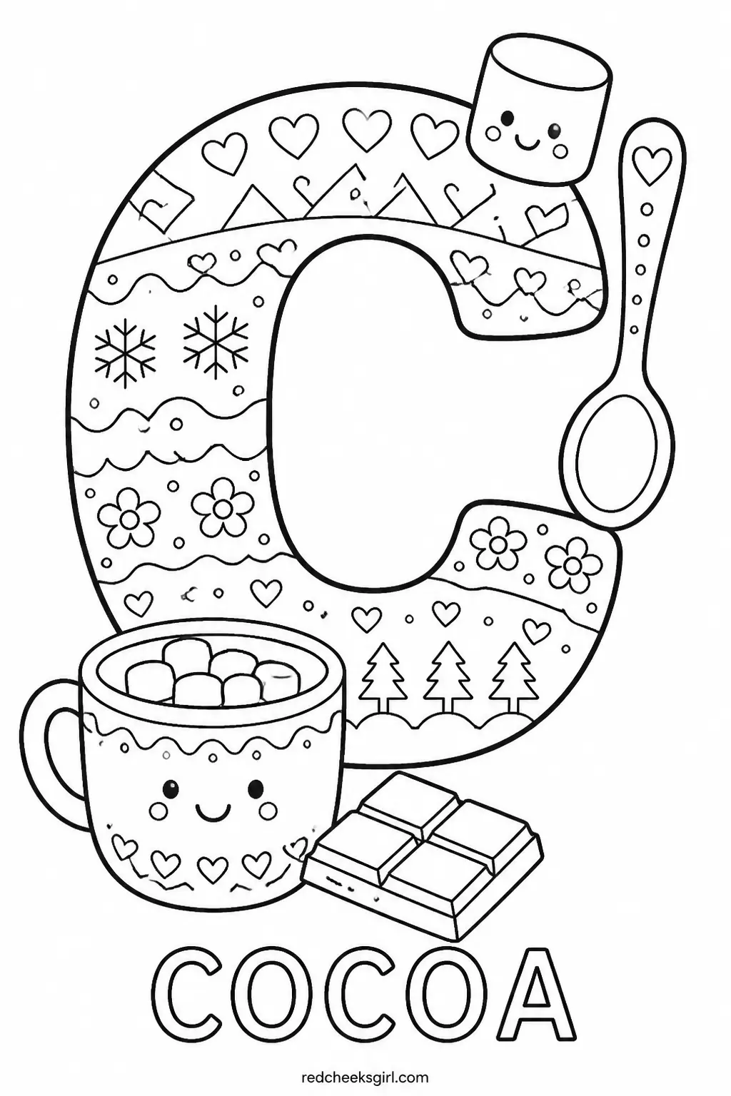 Letter C, Cocoa printable