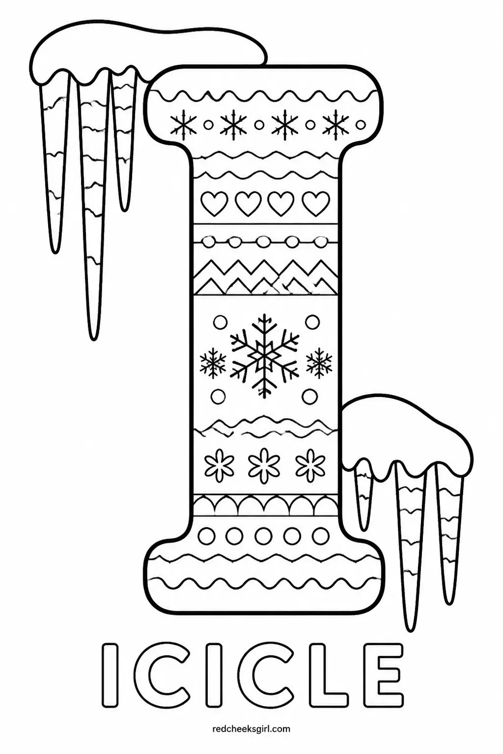 Letter I, Icicle printable