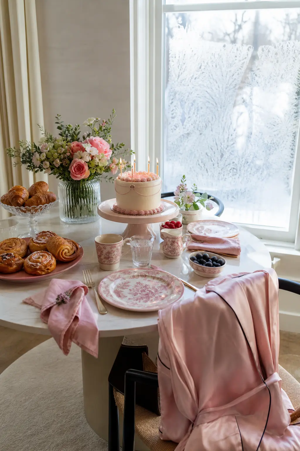 Sunday Brunch in Pyjamas — No dress code beats a good robe: pastries, a small cake and everyone still in what they slept in. Winter birthday ideas for woman