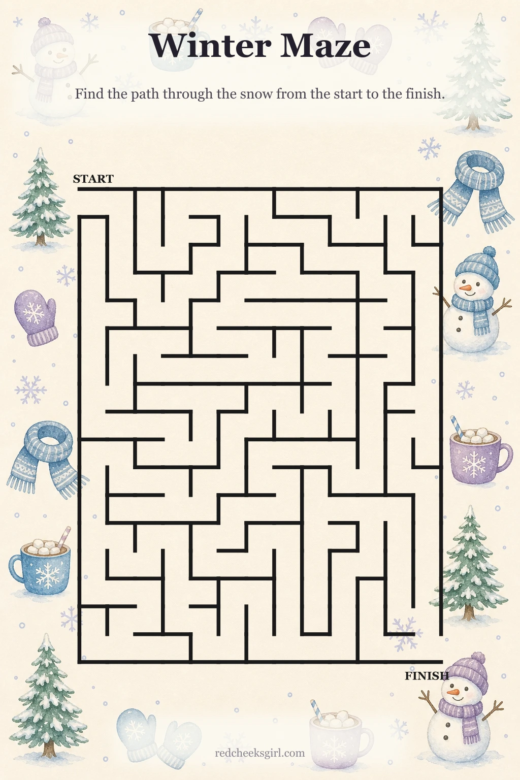 Winter Maze printable