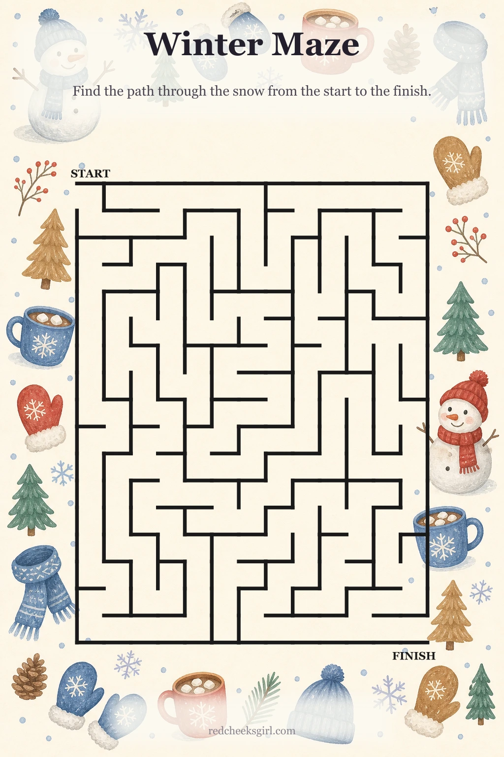 Winter Maze printable