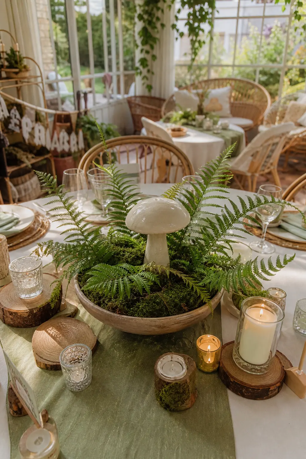 Fern and Toadstool Centrepiece
