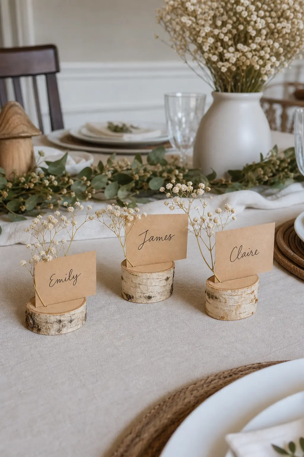 Wood Slice Place Card Holders