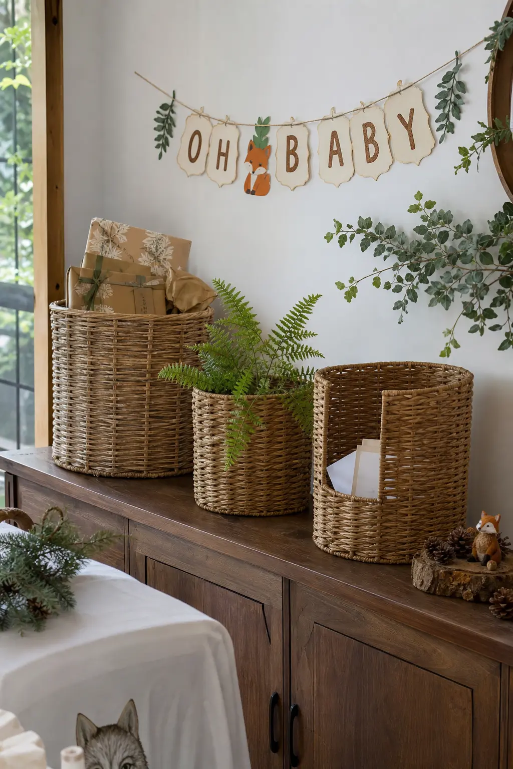 Woven Baskets on the Gift Table