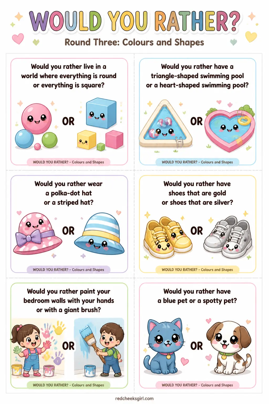 Colours and Shapes Cards Sheet 2 printable
