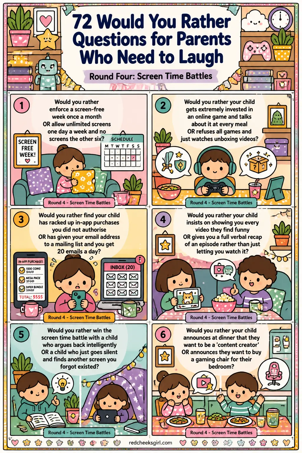 Screen Time Battles Cards B printable