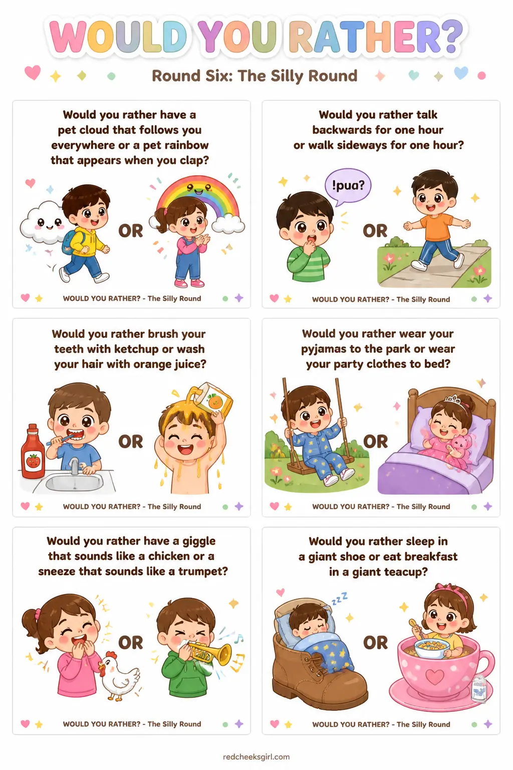 The Silly Round Cards Sheet 2 printable