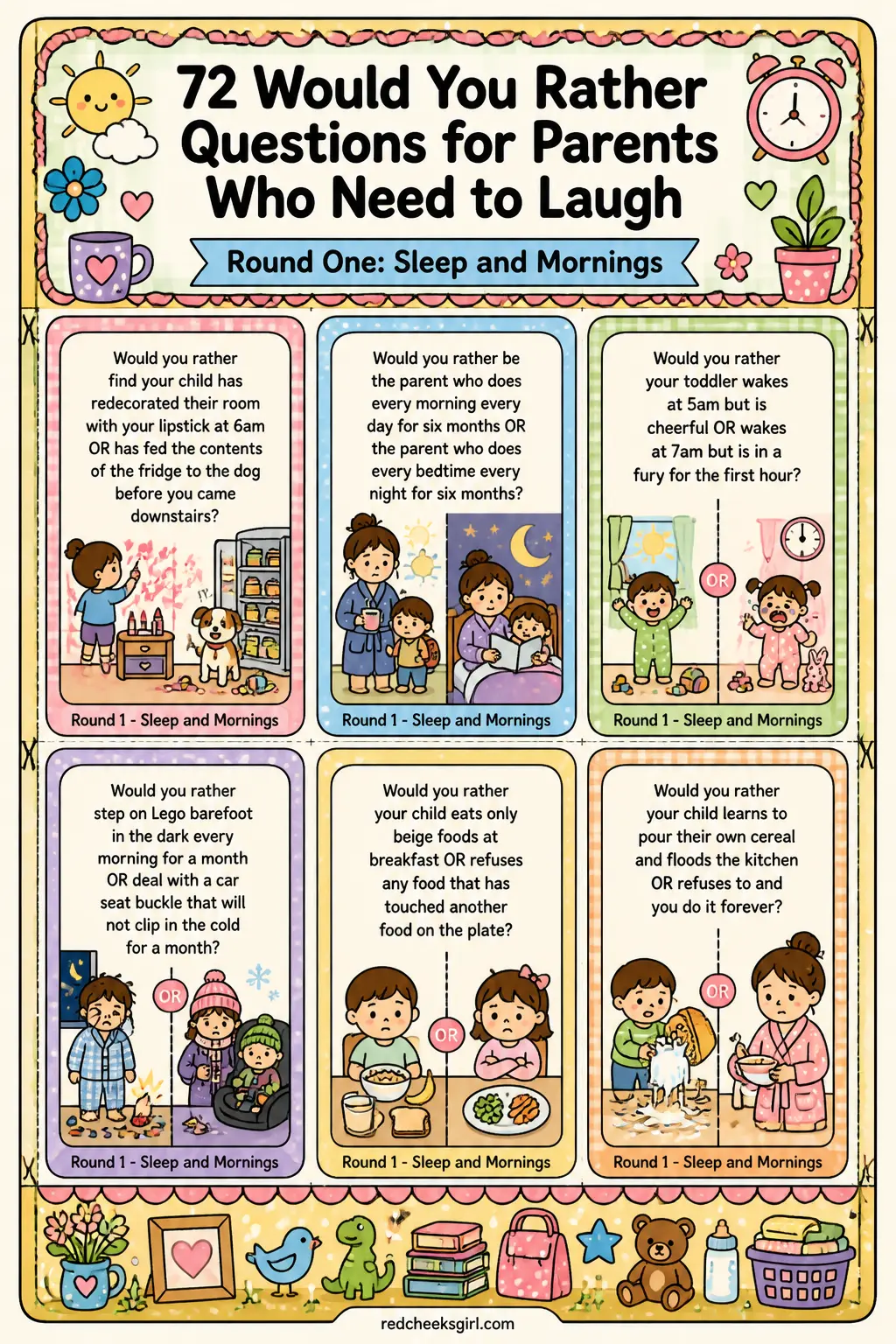 Sleep and Mornings Cards B printable