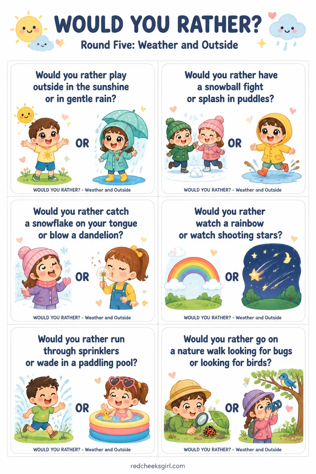 Weather and Outside Cards Sheet 1 printable