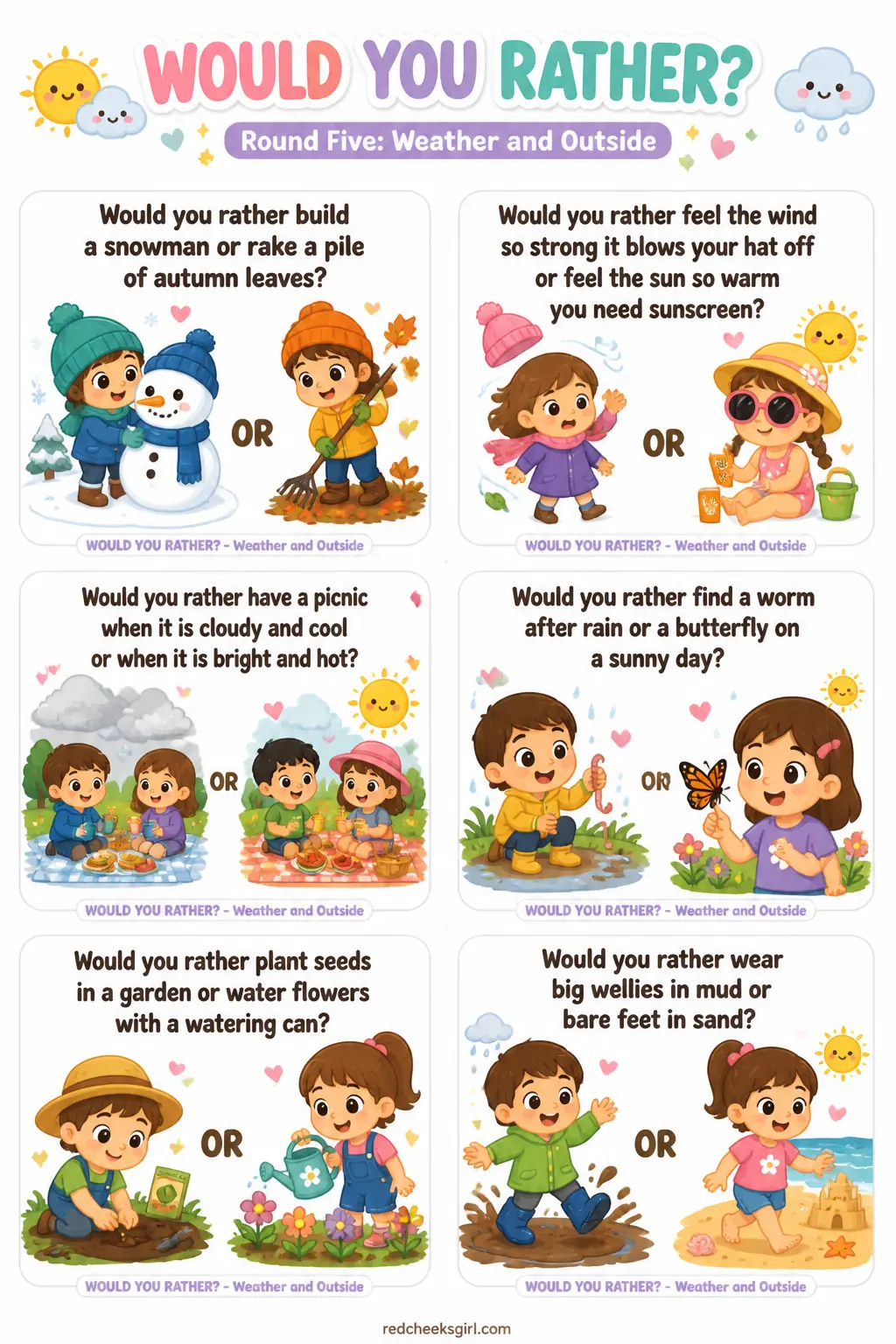 Weather and Outside Cards Sheet 2 printable