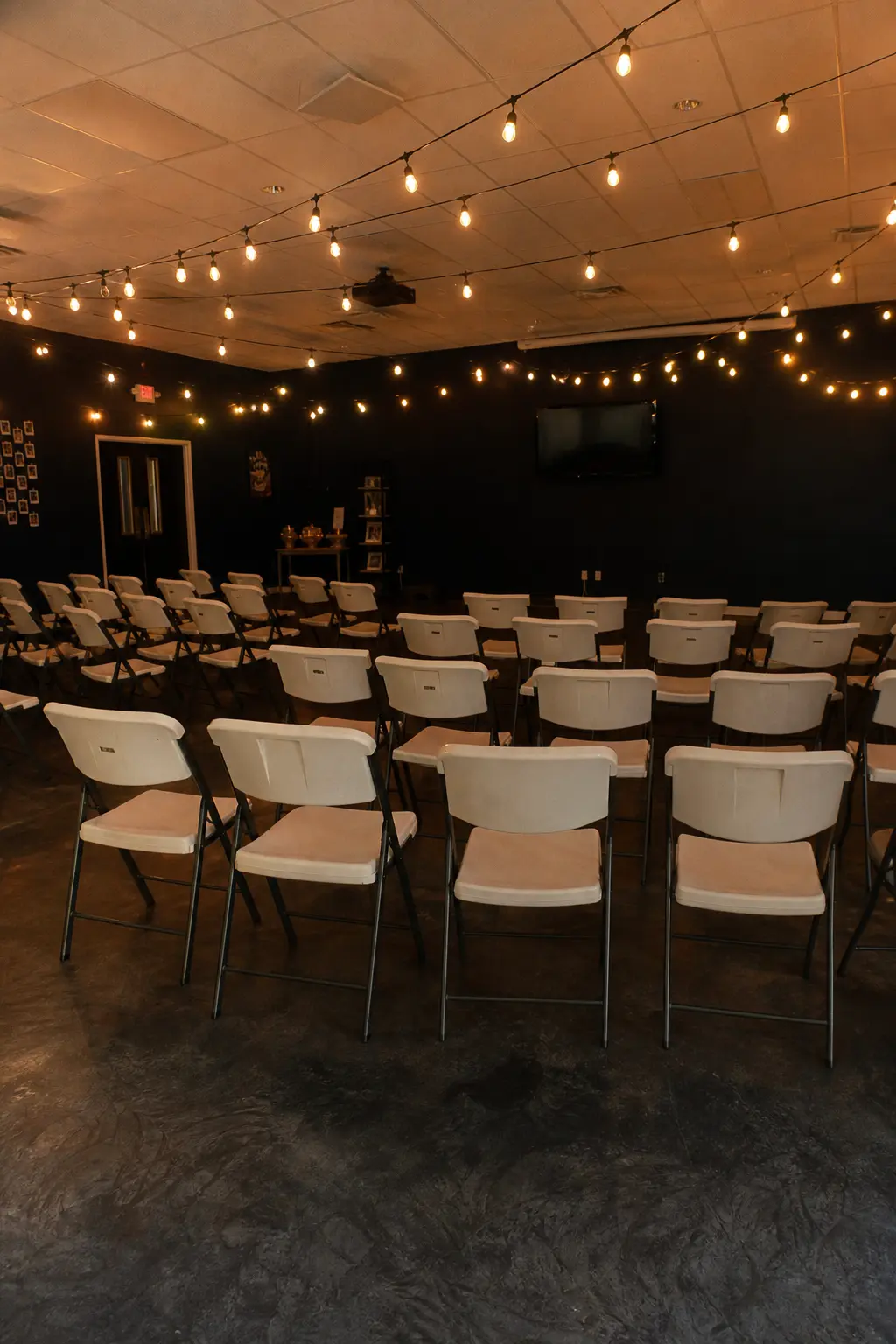 String Lights Worship Night — Turn off every overhead light in the hall and hang strings of warm bulbs across the ceiling instead. Youth group activities