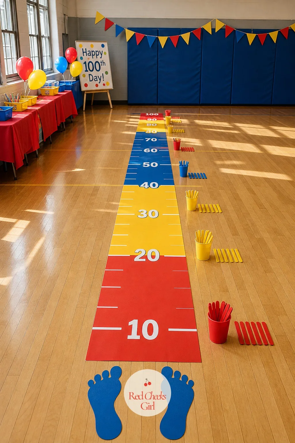 The Hundred Hop Number Line — A number line on a worksheet gets skipped over in seconds. 100th day of school ideas